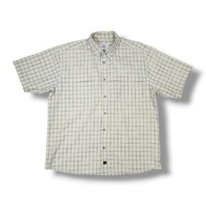 WOOLRICH British Tan Plaid Casual Button Down Short Sleeve Shirt Men's Size L